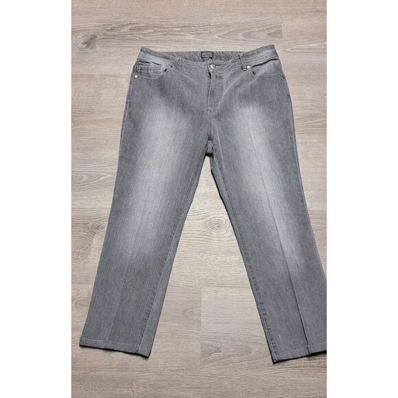 Chico's Additions Women's Black Gray Faded Jeans‎ Chico's Size 2 - Picture 2 of 15